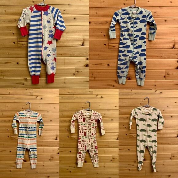 Bundle Hanna Andersson 12M-2T Turtle Whale Stripe XMas Americana Footie Romper - Picture 1 of 16